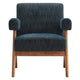 Modway Lyra Living Room Modern Accent Lounge Chair with Heathered Azure Fabric-Set of 2 MDY-EEI-6704-HEA