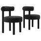 Modway Toulouse Boucle Fabric Upholstered Accent Dining Chair in Black-Set of 2