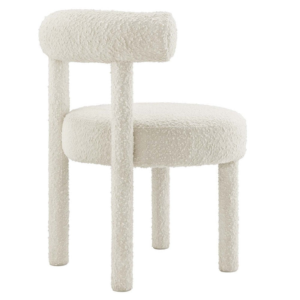 Modway Toulouse Boucle Fabric Upholstered Accent Dining Chair in Ivory-Set of 2 MDY-EEI-6705-IVO