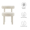 Modway Toulouse Boucle Fabric Upholstered Accent Dining Chair in Ivory-Set of 2 MDY-EEI-6705-IVO