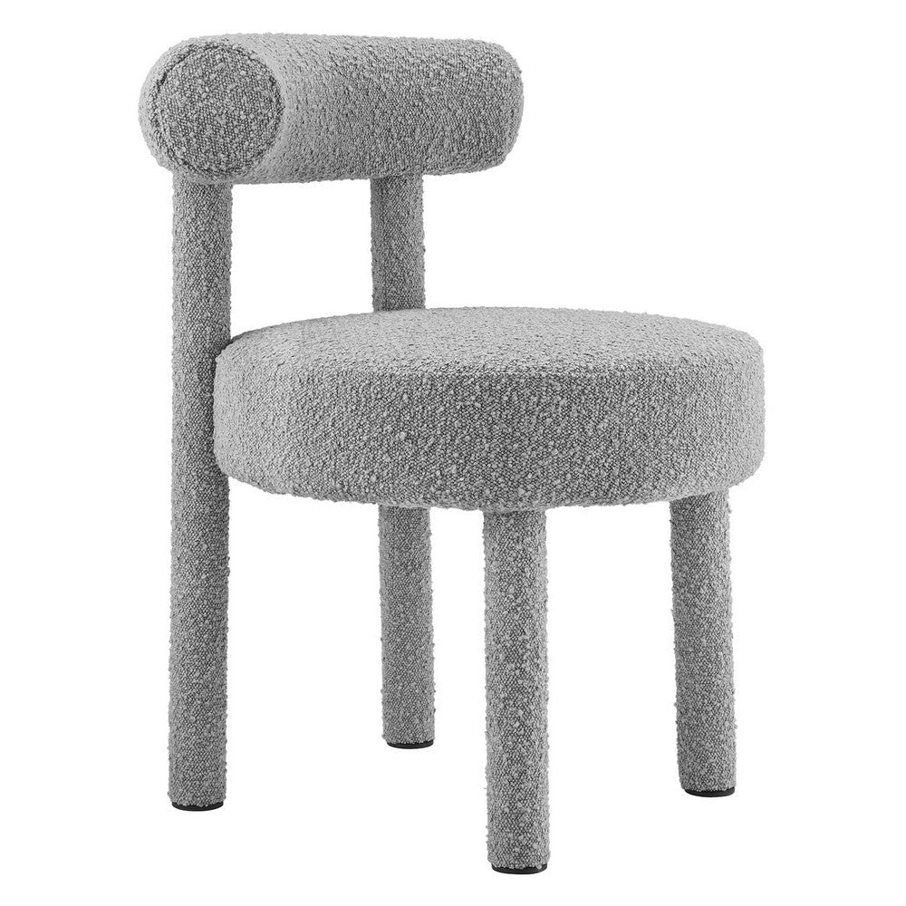 Modway Toulouse Boucle Fabric Upholstered Accent Dining Chair in Light Gray-Set of 2 MDY-EEI-6705-LGR