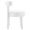 Modway Toulouse Performance Velvet Upholstered Accent Dining Chair in White with Stain-Resistant Upholstery-Set of 2 MDY-EEI-6706-WHI