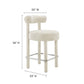 Modway EEI-6707-IVO-SLV Toulouse Boucle Fabric Counter Stool - Set of 2 Ivory Silver MDY-EEI-6707-IVO-SLV