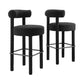 Modway EEI-6709-BLK-BLK Toulouse Boucle Fabric Bar Stool - Set of 2, Black Black