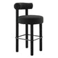 Modway EEI-6709-BLK-BLK Toulouse Boucle Fabric Bar Stool - Set of 2 Black Black MDY-EEI-6709-BLK-BLK