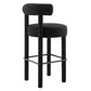 Modway EEI-6709-BLK-BLK Toulouse Boucle Fabric Bar Stool - Set of 2 Black Black MDY-EEI-6709-BLK-BLK