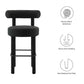 Modway EEI-6709-BLK-BLK Toulouse Boucle Fabric Bar Stool - Set of 2 Black Black MDY-EEI-6709-BLK-BLK