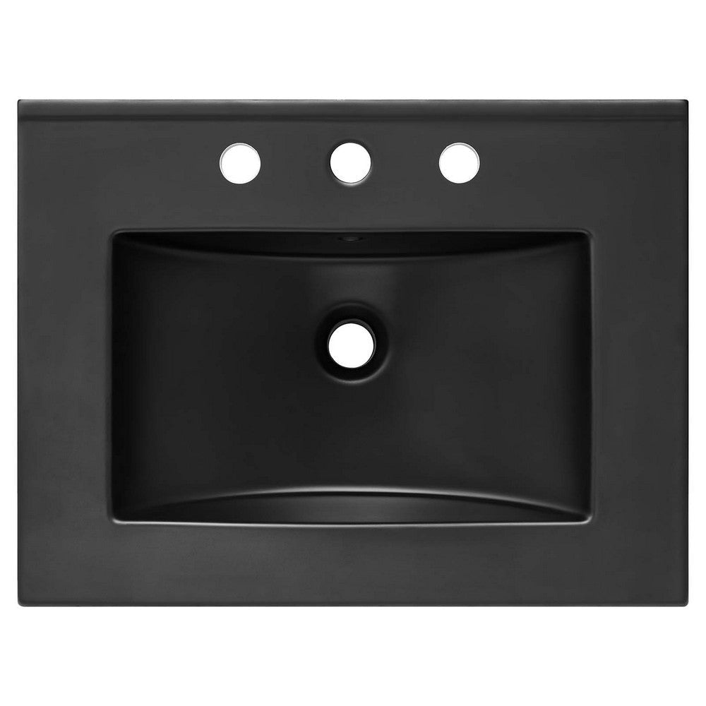 Modway Soma Bathroom Vanity 24 Inch Single Walnut Black MDY-EEI-6714-WAL-BLK