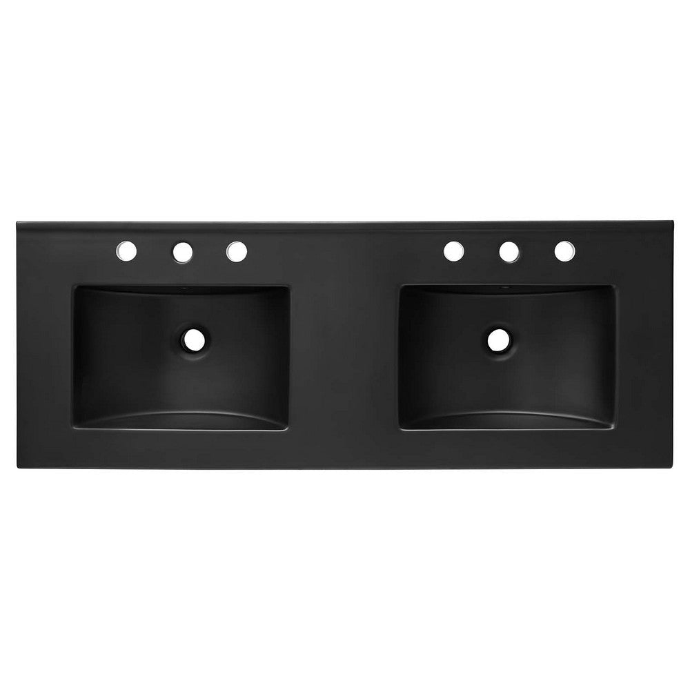 Modway Soma Bathroom Vanity 48 Inch Double Oak Black MDY-EEI-6722-OAK-BLK