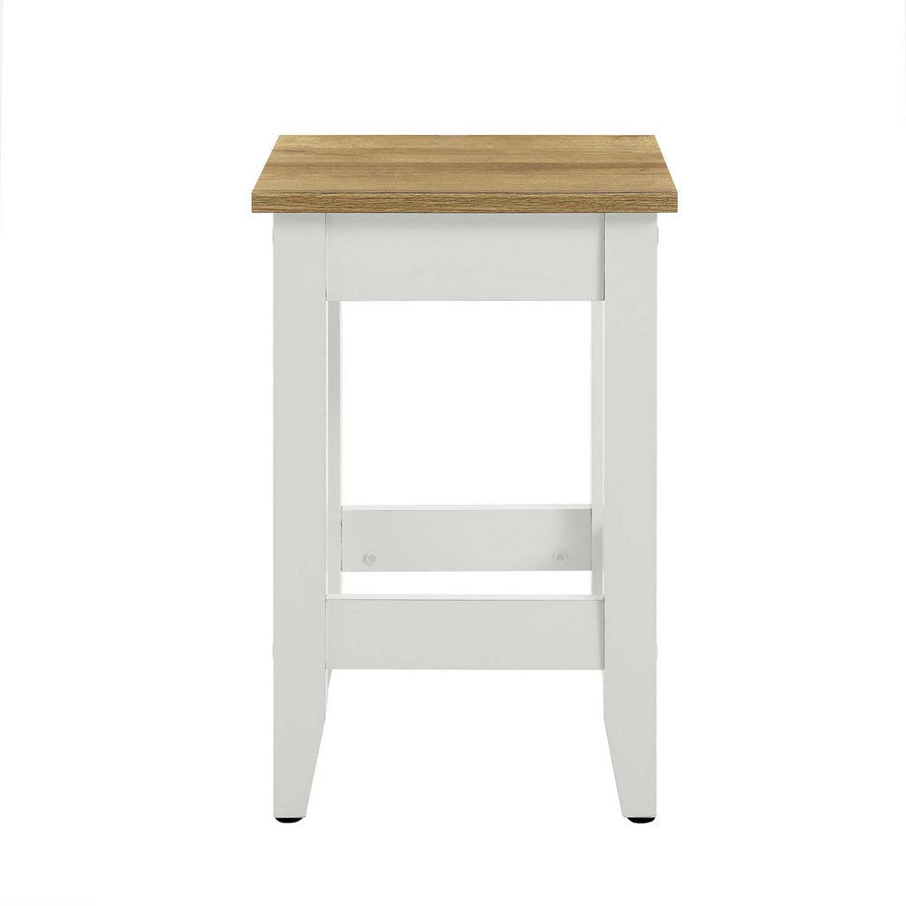 Modway Sunbrook 22’’ Kitchen Counter Stool in Oak White - Farmhouse Barstool for Kitchen Island or Breakfast Bar MDY-EEI-6729-OAK-WHI