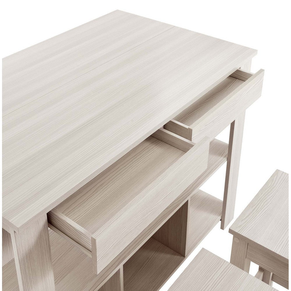 Meadowbrook 3-Piece Kitchen Island and Stool Set - No Shipping Charges MDY-EEI-6731-WMA