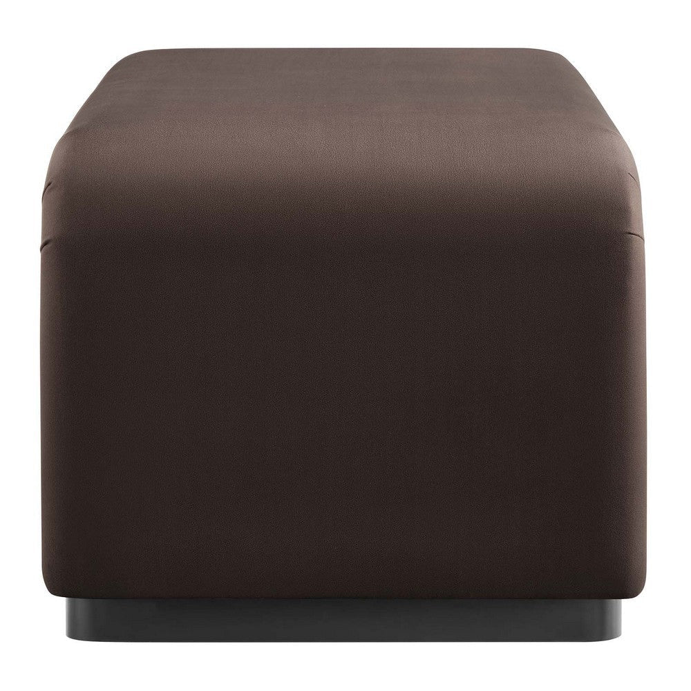 Modway EEI-6735-BLK-CHB Koda Performance Velvet Waterfall Ottoman Black Chocolate Brown MDY-EEI-6735-BLK-CHB