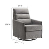 Modway Etta Upholstered Fabric Lounge Chair in Light Gray with Swivel Base MDY-EEI-6738-GRY