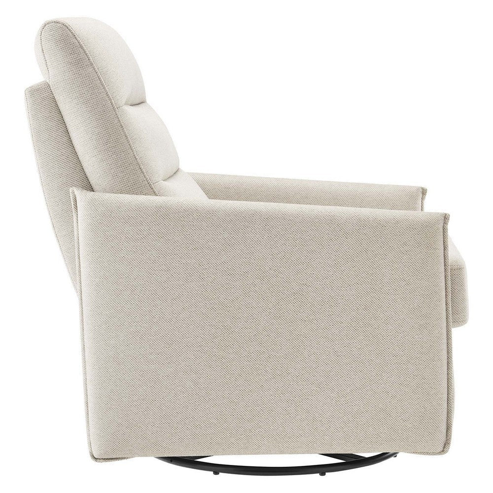 Modway Etta Upholstered Fabric Lounge Chair in Oatmeal with Swivel Base MDY-EEI-6738-OAT