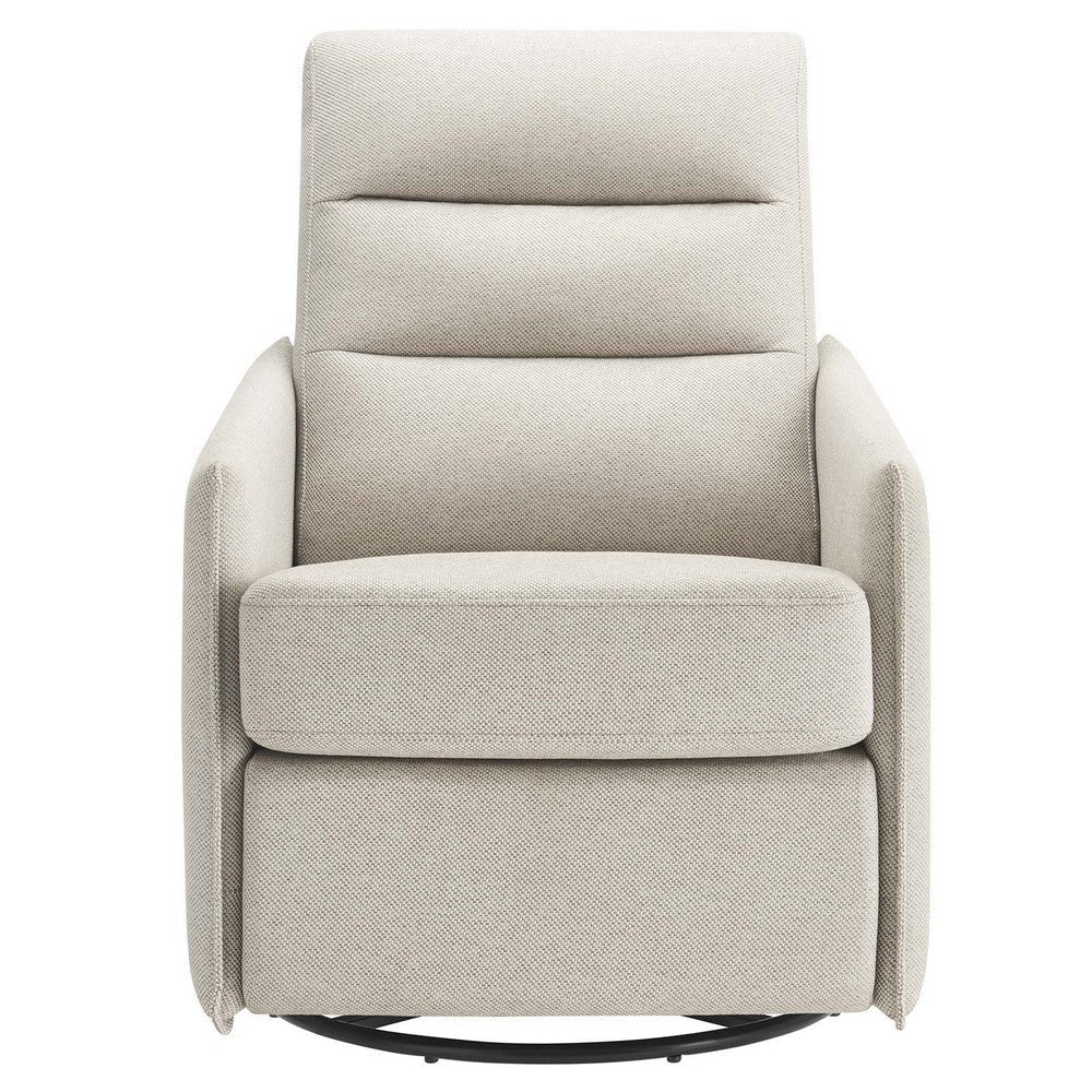 Modway Etta Upholstered Fabric Lounge Chair in Oatmeal with Swivel Base MDY-EEI-6738-OAT