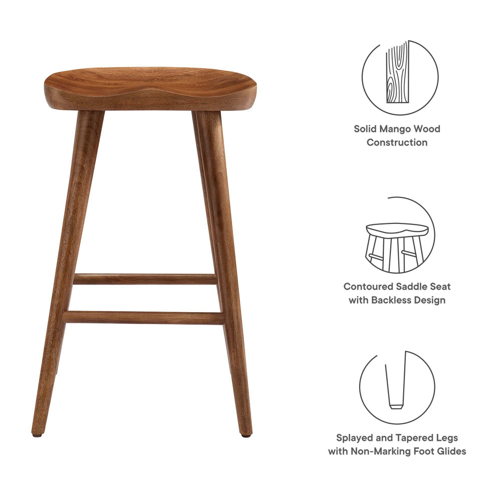 Saville Backless Wood Counter Stools Set of 2 by Modway