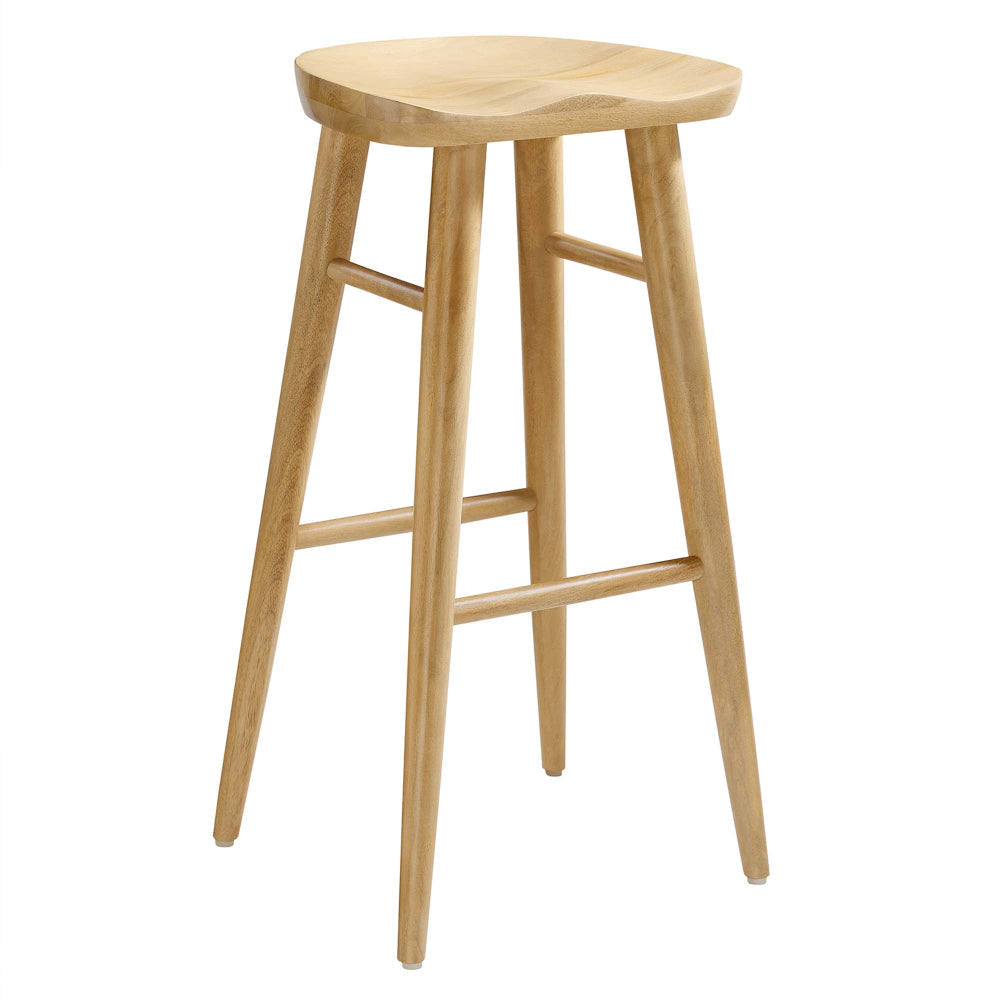 Modway EEI-6740-OAK Saville Backless Wood Bar Stools - Set of 2 Oak