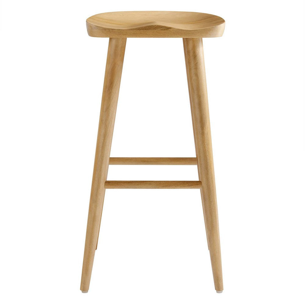 Modway EEI-6740-OAK Saville Backless Wood Bar Stools - Set of 2 Oak