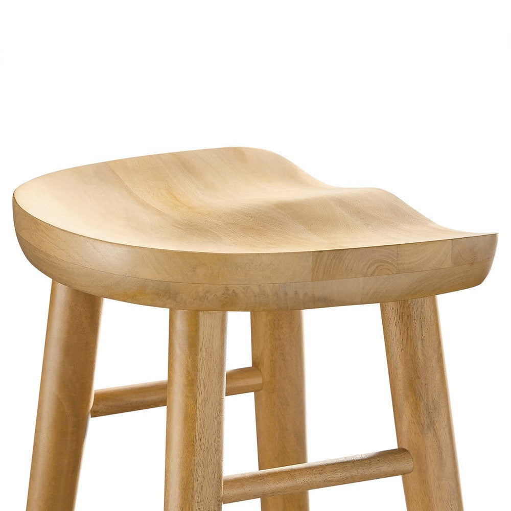 Modway EEI-6740-OAK Saville Backless Wood Bar Stools - Set of 2 Oak