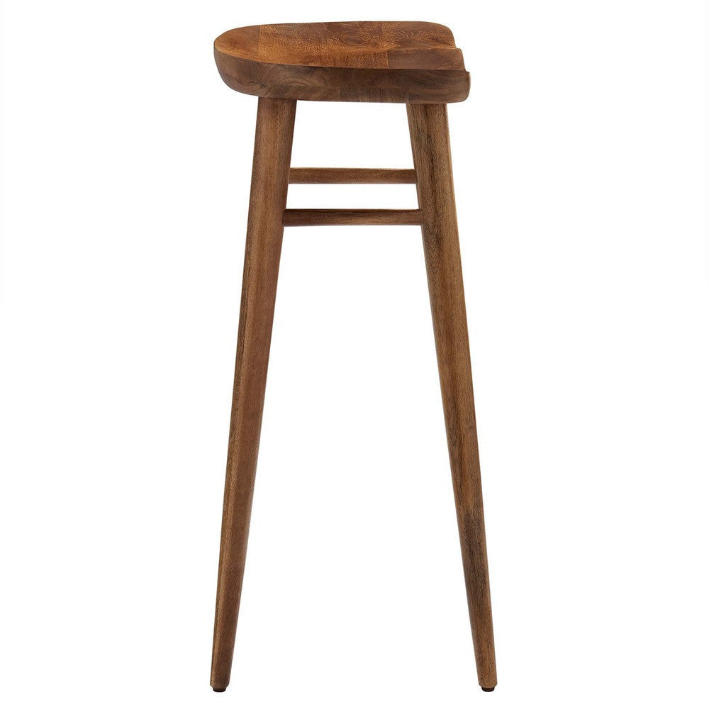 Modway EEI-6740-WAL Saville Backless Wood Bar Stools - Set of 2 Walnut