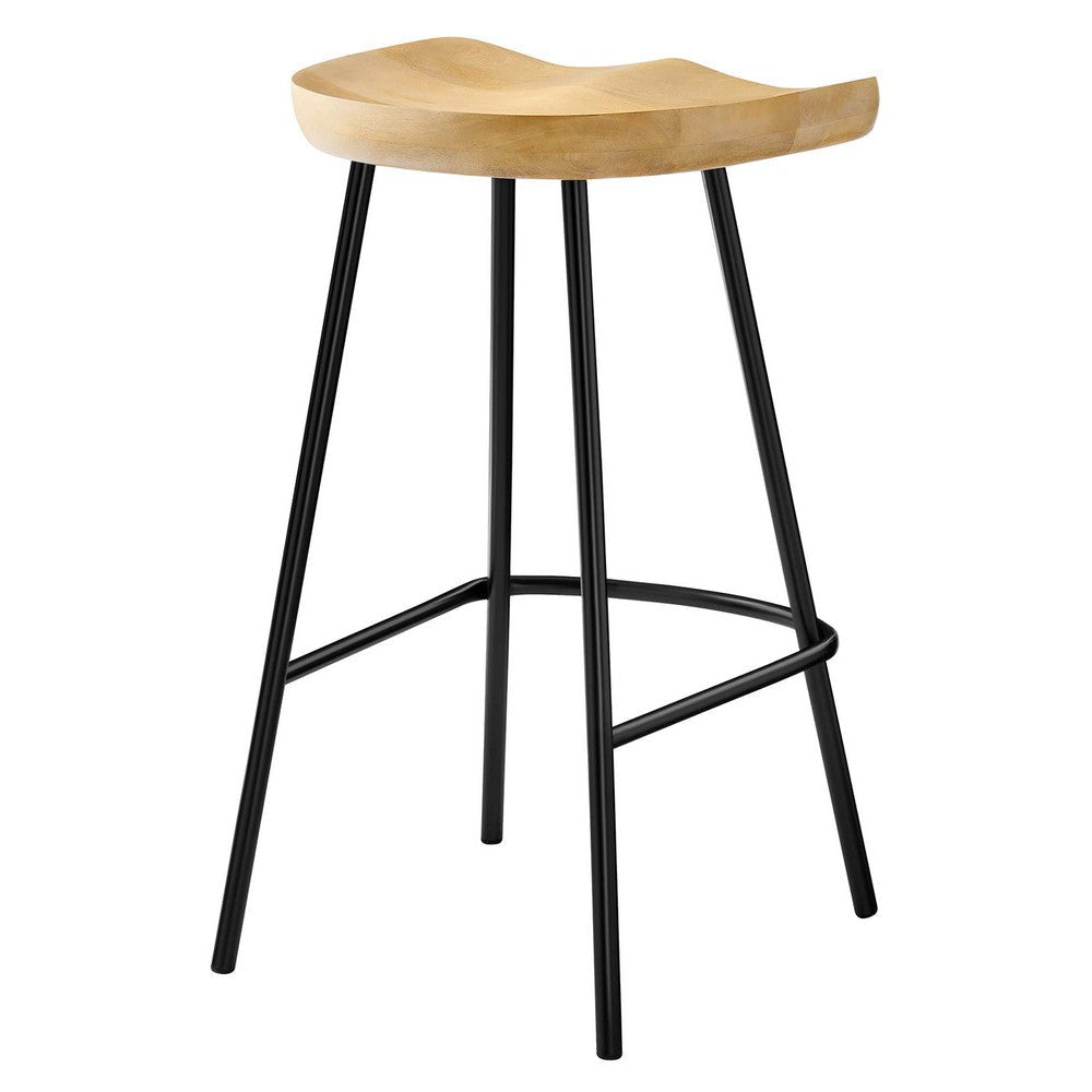Modway EEI-6741-OAK Concord Backless Wood Counter Stools - Set of 2 Oak