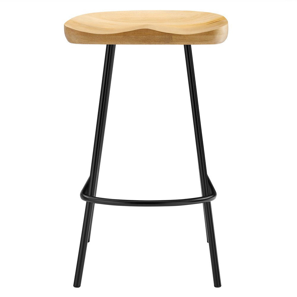 Modway EEI-6741-OAK Concord Backless Wood Counter Stools - Set of 2 Oak