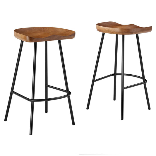 Modway EEI-6741-WAL Concord Backless Wood Counter Stools - Set of 2, Walnut