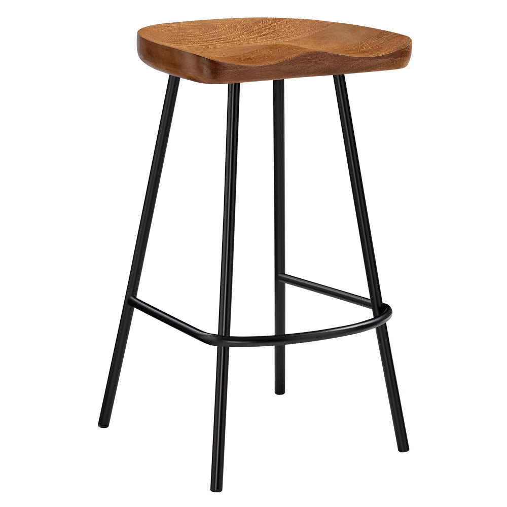 Modway EEI-6741-WAL Concord Backless Wood Counter Stools - Set of 2 Walnut