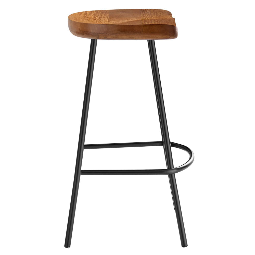 Modway EEI-6741-WAL Concord Backless Wood Counter Stools - Set of 2 Walnut