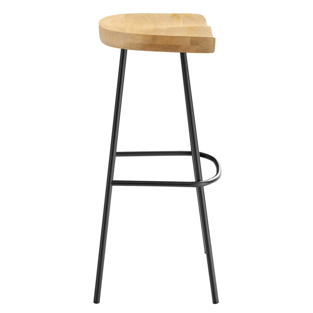 Modway EEI-6742-OAK Concord Backless Wood Bar Stools - Set of 2 Oak