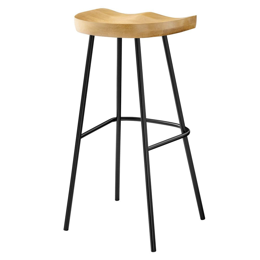 Modway EEI-6742-OAK Concord Backless Wood Bar Stools - Set of 2 Oak