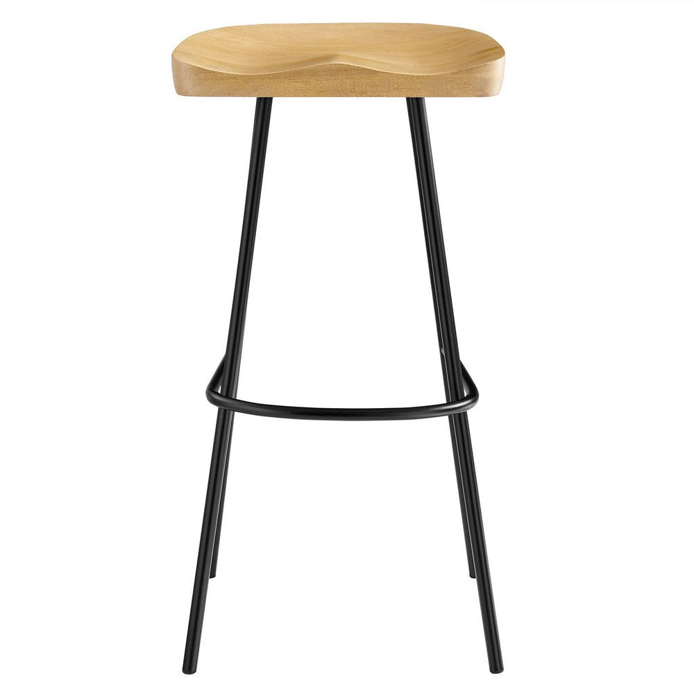 Modway EEI-6742-OAK Concord Backless Wood Bar Stools - Set of 2 Oak