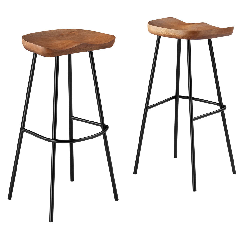 Modway EEI-6742-WAL Concord Backless Wood Bar Stools - Set of 2, Walnut