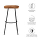Concord Backless Wood Bar Stools Set of 2 by Modway