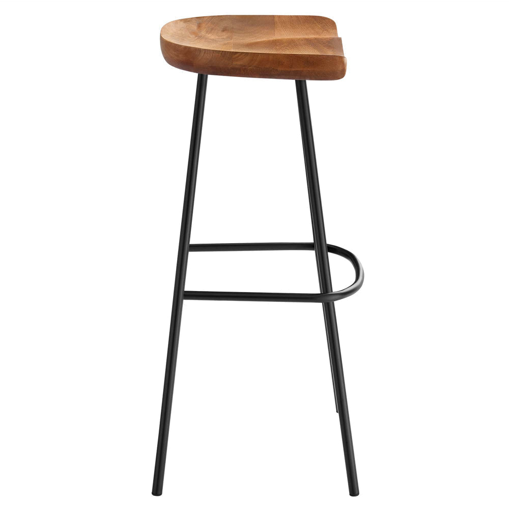 Modway EEI-6742-WAL Concord Backless Wood Bar Stools - Set of 2 Walnut