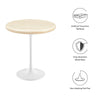 Modway Lippa 20’’ Round Artificial Side Table with Tapered Metal Base White Travertine MDY-EEI-6745-WHI-TRA