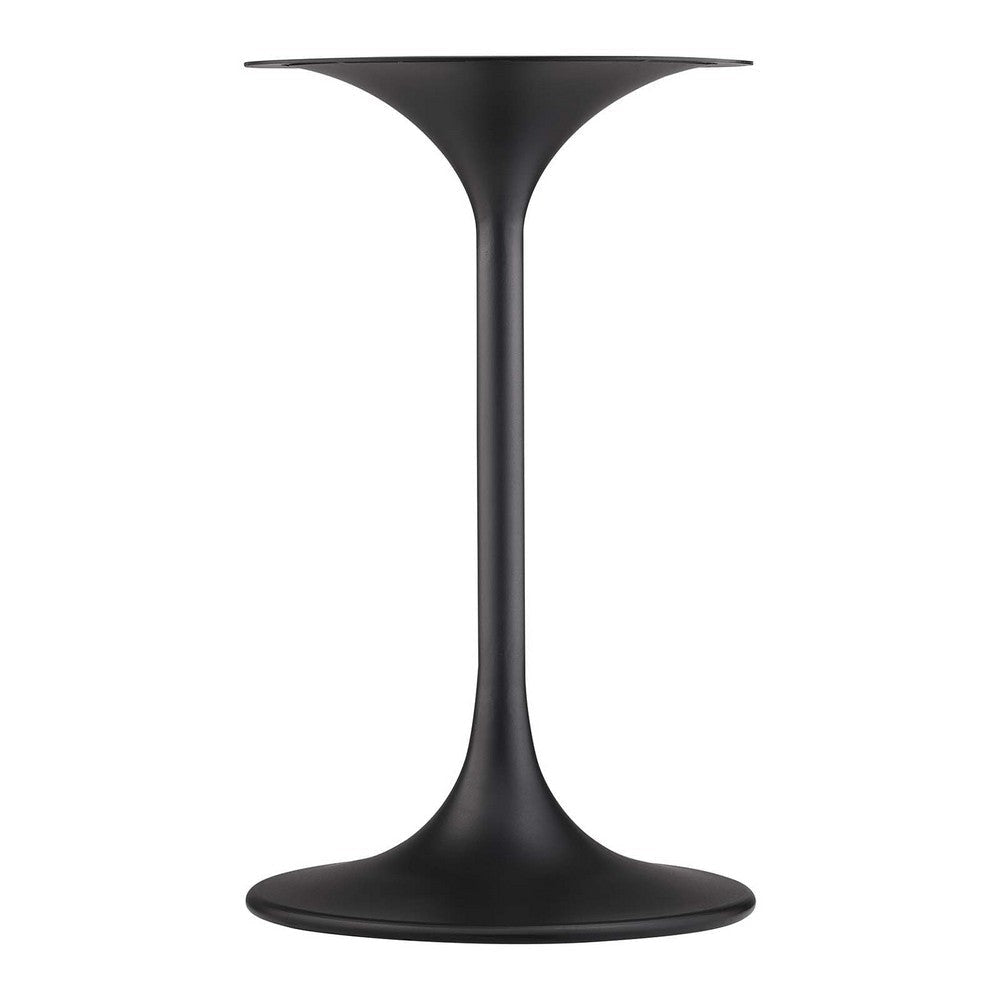 Modway Lippa 20’’ Round Artificial Side Table with Tapered Metal Base Black Travertine MDY-EEI-6747-BLK-TRA