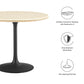 Modway Lippa 36’’ Round Artificial Dining Table with Tapered Metal Base Black Travertine MDY-EEI-6750-BLK-TRA