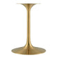 Modway Lippa 36’’ Round Artificial Dining Table with Tapered Metal Base Gold Travertine MDY-EEI-6752-GLD-TRA