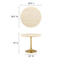 Modway Lippa 36’’ Round Artificial Dining Table with Tapered Metal Base Gold Travertine MDY-EEI-6752-GLD-TRA