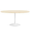 Lippa 60” Oval Faux Travertine Dining Table by Modway MDY-EEI-6757-WHI-TRA