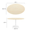 Lippa 60” Oval Faux Travertine Dining Table by Modway MDY-EEI-6757-WHI-TRA