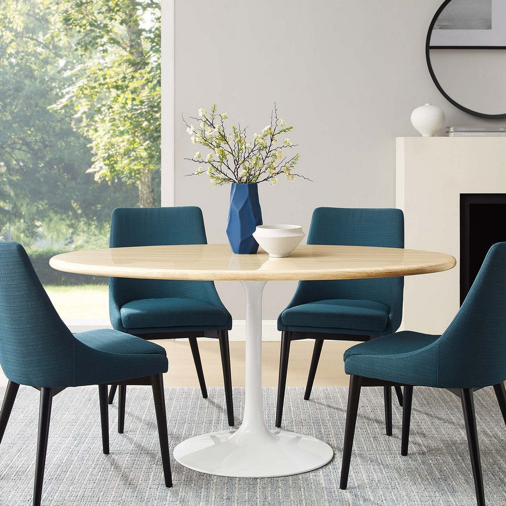 Lippa 60â€ Oval Faux Travertine Dining Table by Modway
