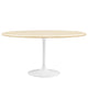 Lippa 60” Oval Faux Travertine Dining Table by Modway MDY-EEI-6757-WHI-TRA