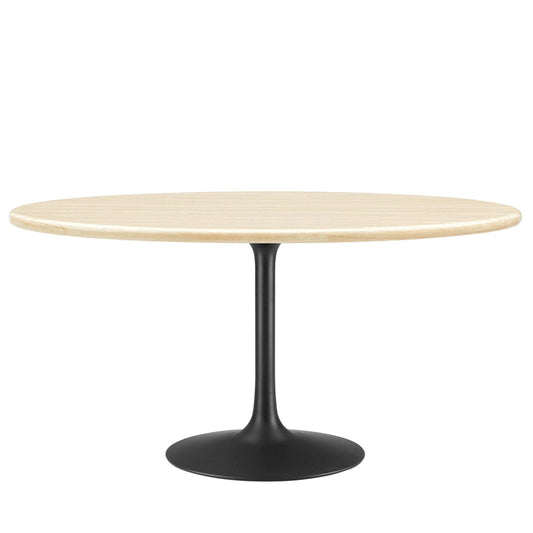 Lippa 60" Oval Faux Travertine Dining Table by Modway