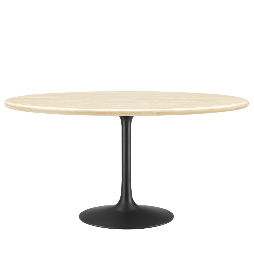 Lippa 60" Oval Faux Travertine Dining Table by Modway