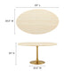 Modway Lippa 60” Oval Artificial Dining Table with Tapered Metal Base Gold Travertine MDY-EEI-6759-GLD-TRA
