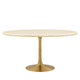 Lippa 60" Oval Faux Travertine Dining Table by Modway