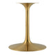 Modway Lippa 60” Oval Artificial Dining Table with Tapered Metal Base Gold Travertine MDY-EEI-6759-GLD-TRA
