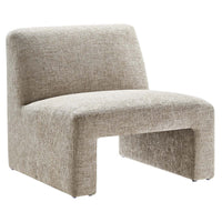 Modway Amita Chenille Upholstered Oversized Accent Lounge Khaki â€“ Plush, Comfy Slipper, Ideal, Armless Sofa Corner Chair for Reading Nook or Living Room Furniture